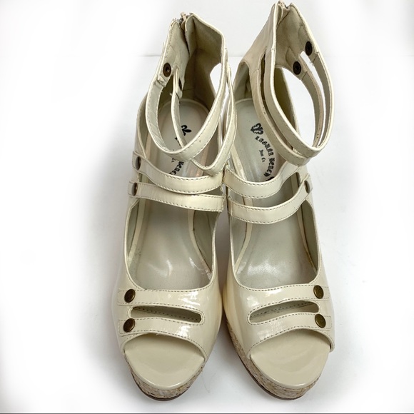 LAGUNA BEACH Patent Wedge Platform Heels 8.5 - Picture 2 of 7